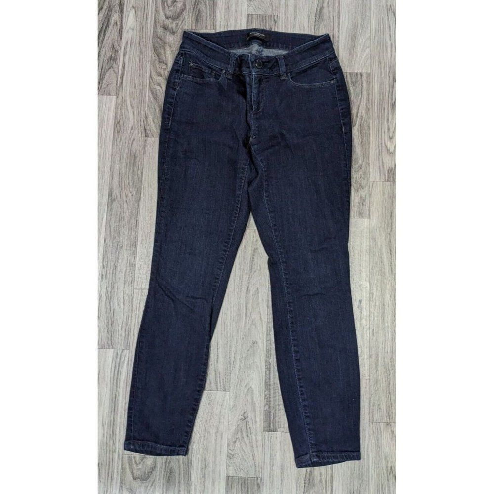 (3/$35) Ann Taylor Size 0 Petite Skinny Ankle Curvy Fit Pockets Denim Blue Jeans